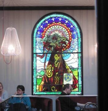 stained glass window in Bewley's cafe, Dublin